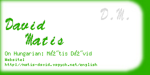 david matis business card